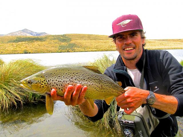 Lake fishing in the Canterbury region of the South Island New Zealand